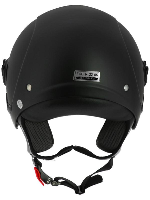 Шлем открытый с визором, черный, матовый, размер XL, OF635