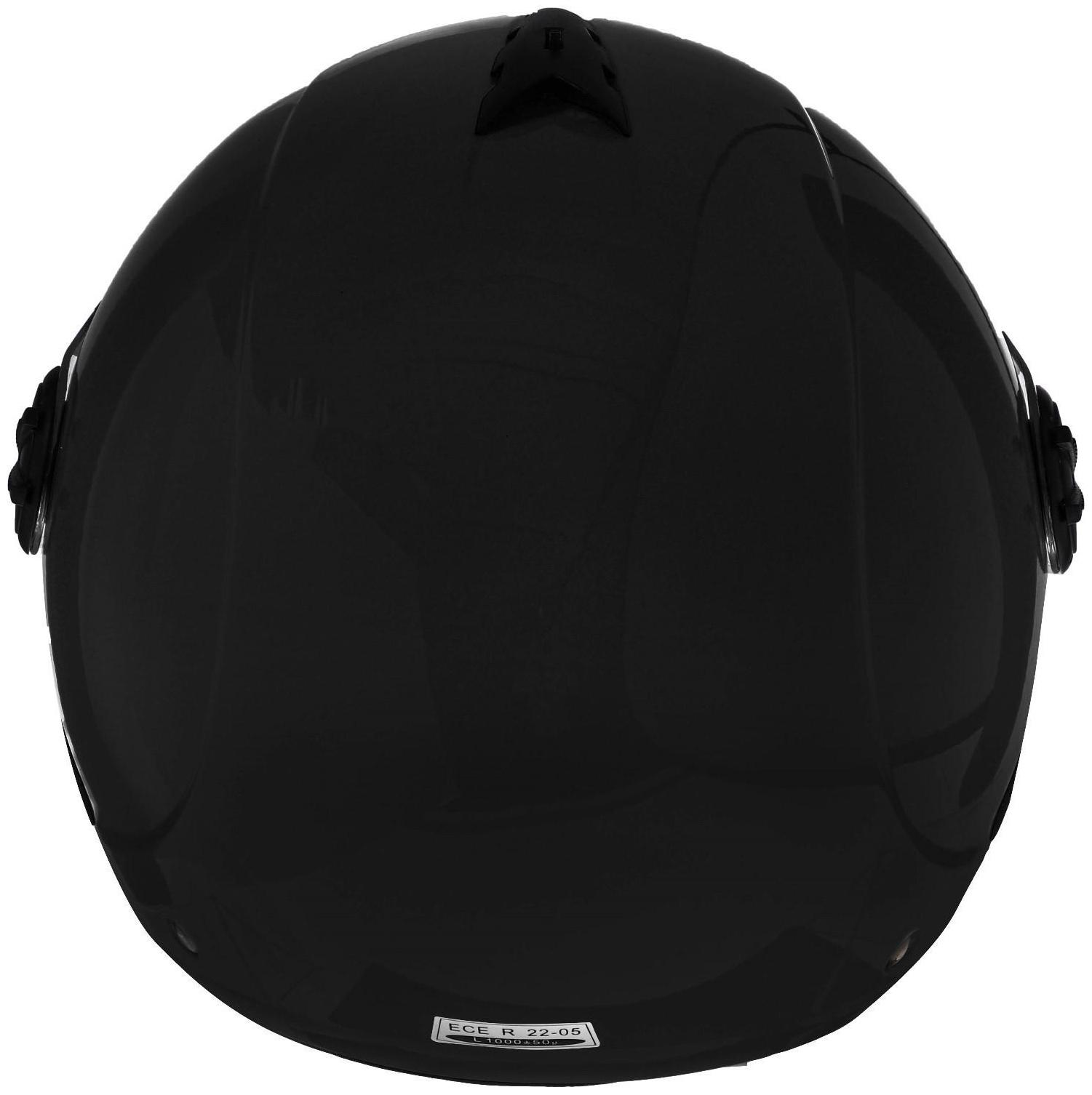 Шлем открытый с визором, черный, глянцевый, размер XL, OF635