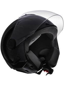 Шлем открытый с визором, черный, глянцевый, размер XL, OF635