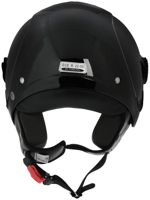 Шлем открытый с визором, черный, глянцевый, размер XL, OF635