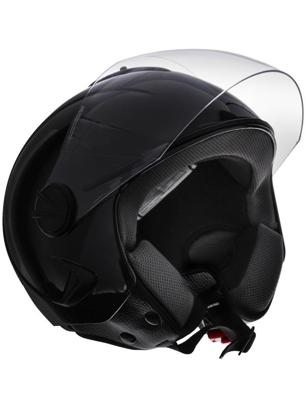 Шлем открытый с визором, черный, глянцевый, размер XL, OF635