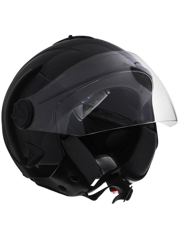 Шлем открытый с визором, черный, глянцевый, размер XL, OF635