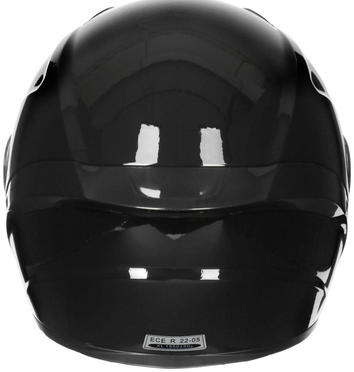 Шлем интеграл, черный, глянцевый, размер XL, FF867