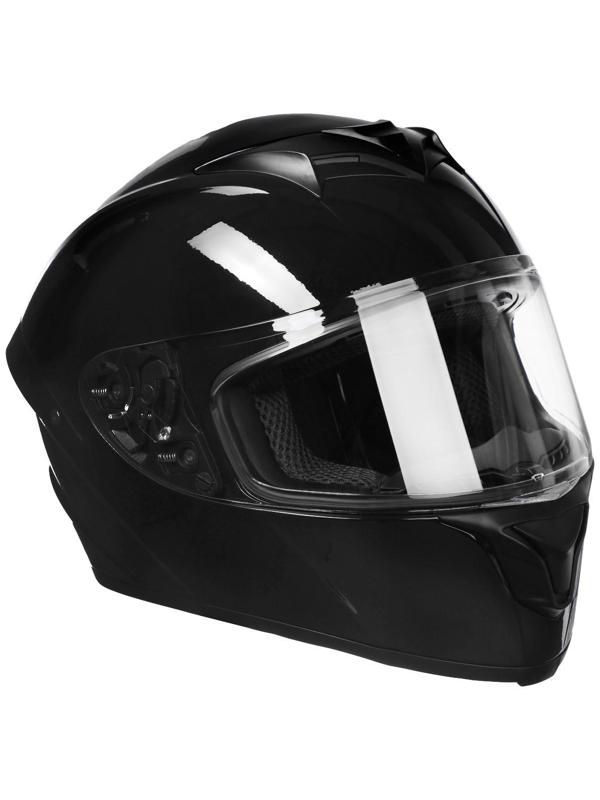 Шлем интеграл, черный, глянцевый, размер XL, FF867