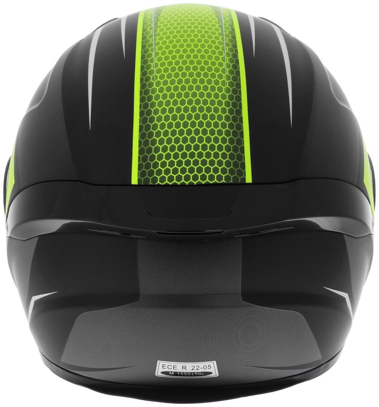 Шлем интеграл, графика, салатовый, размер M, FF867