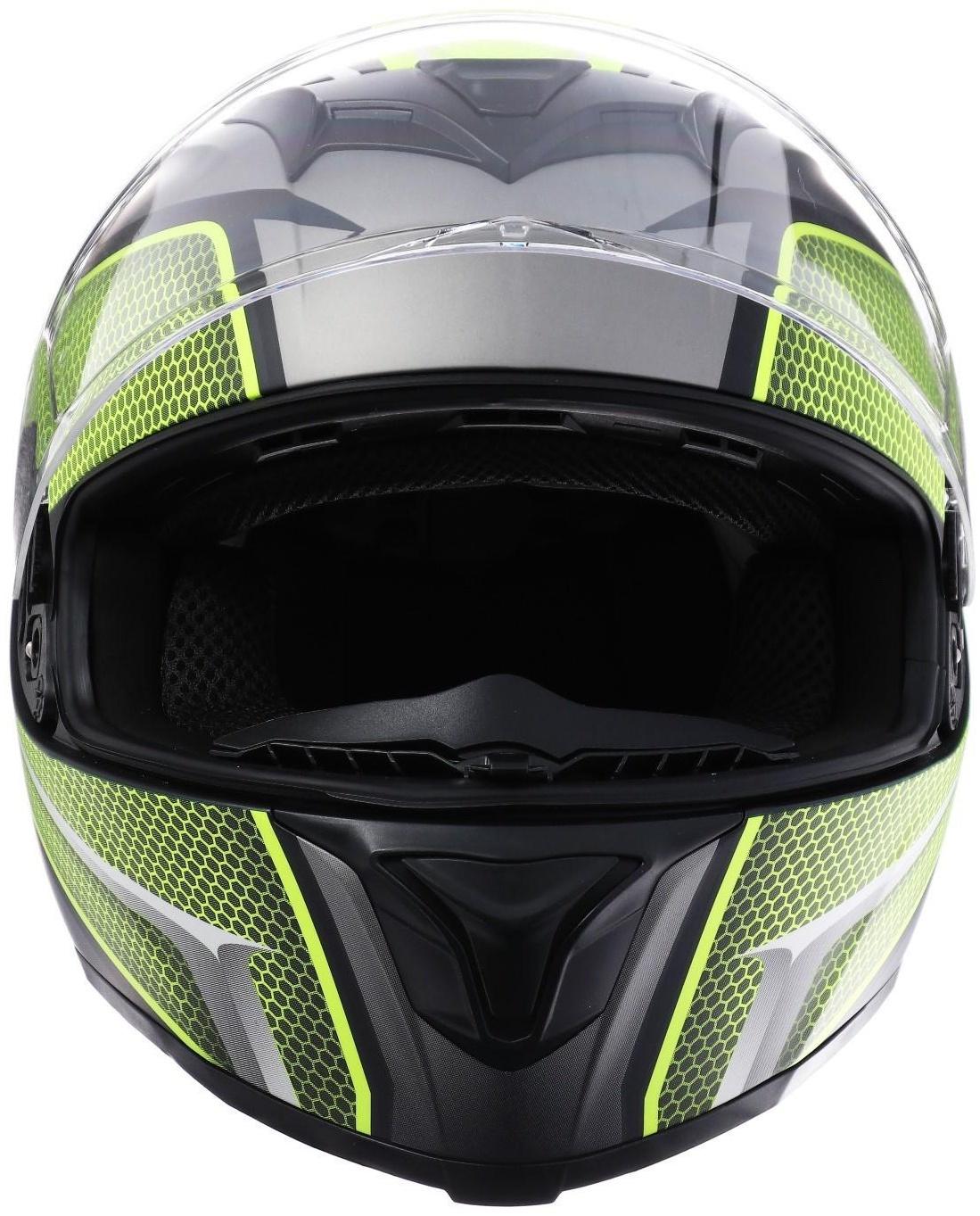 Шлем интеграл, графика, салатовый, размер M, FF867