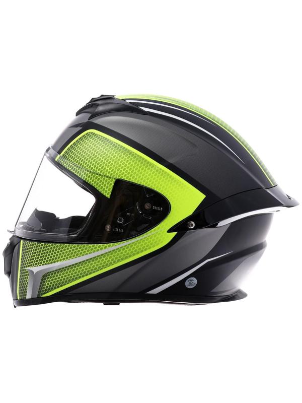 Шлем интеграл, графика, салатовый, размер M, FF867