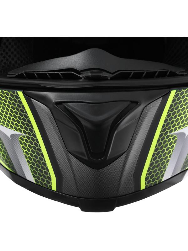 Шлем интеграл, графика, салатовый, размер M, FF867