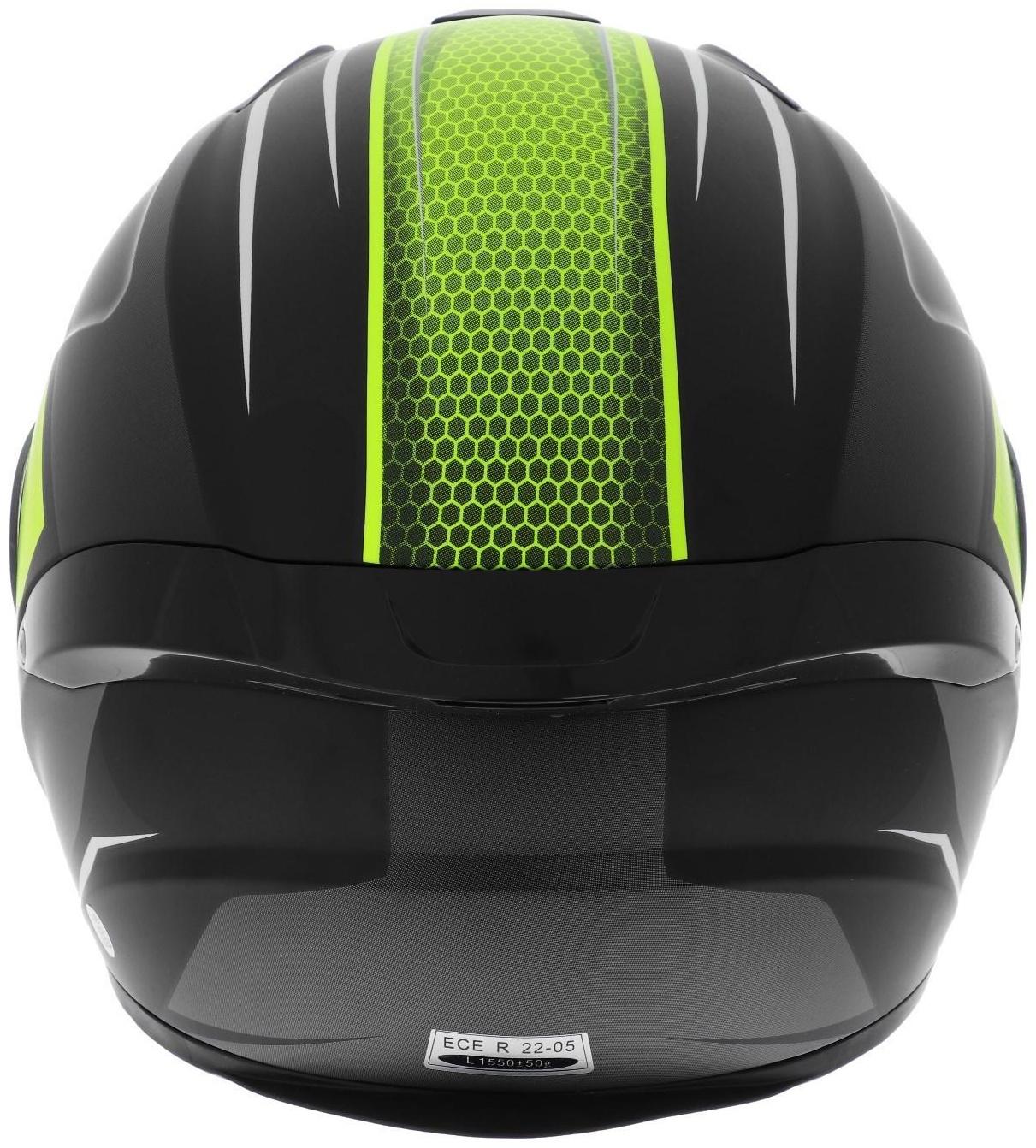 Шлем интеграл, графика, салатовый, размер L, FF867