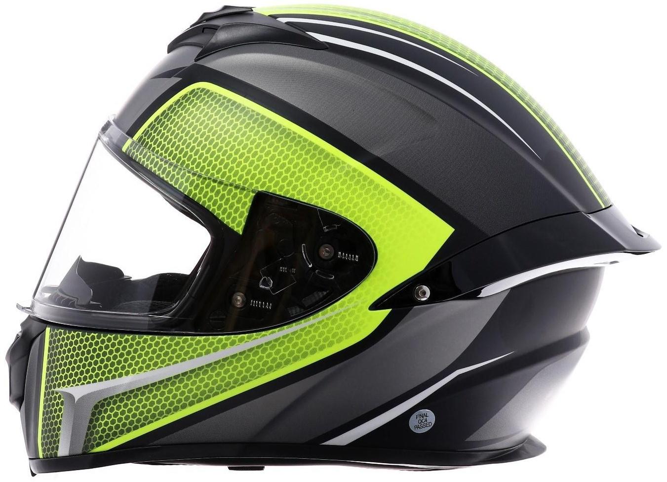 Шлем интеграл, графика, салатовый, размер L, FF867