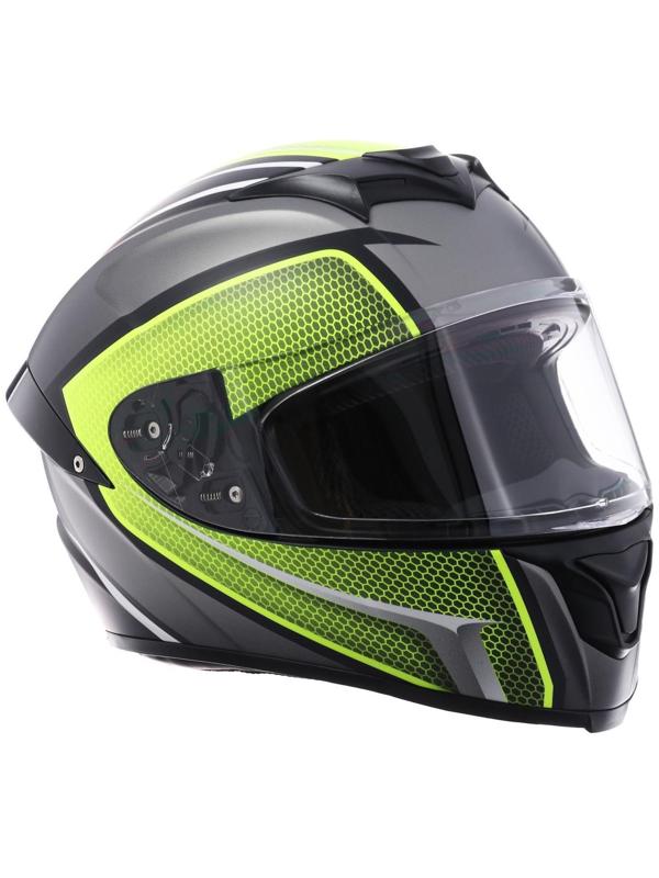 Шлем интеграл, графика, салатовый, размер L, FF867