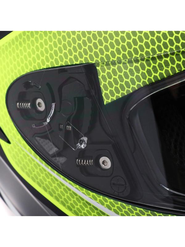 Шлем интеграл, графика, салатовый, размер L, FF867