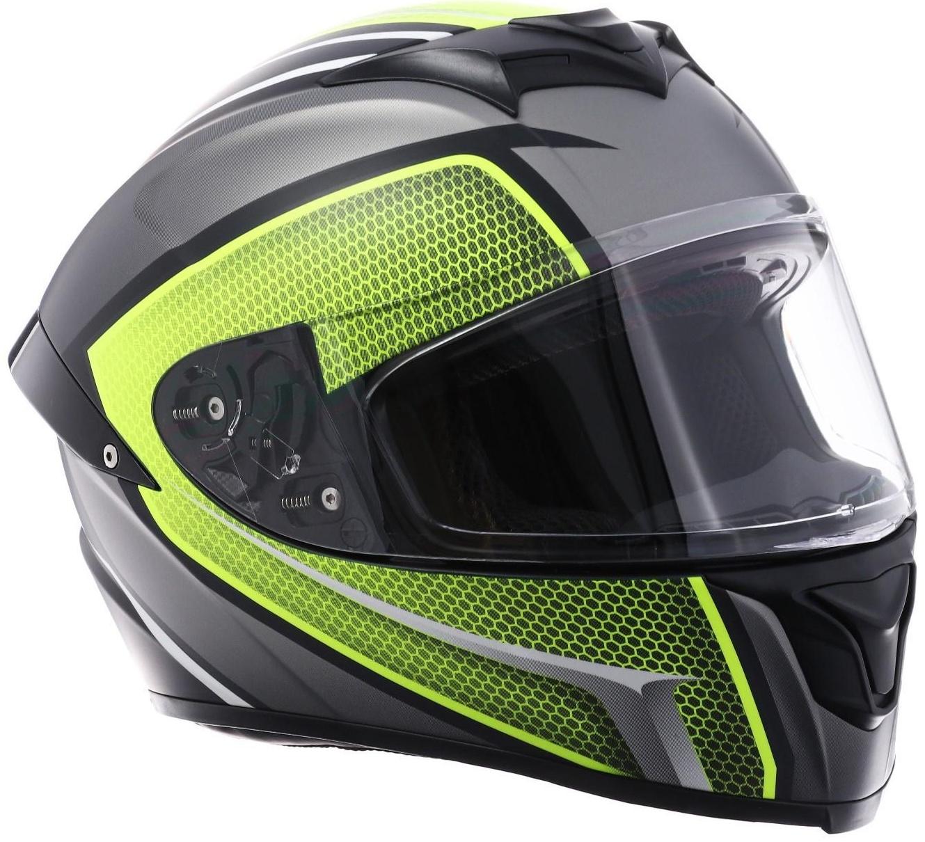 Шлем интеграл, графика, салатовый, размер XL, FF867