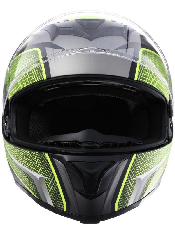 Шлем интеграл, графика, салатовый, размер XL, FF867