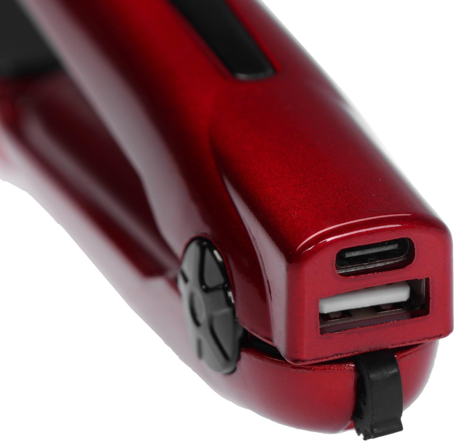 Выпрямитель Luazon LW-32, 25 Вт, керамическое покрытие, 70х18 мм, 200ºС, USB, красный