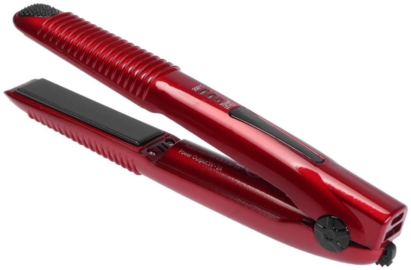 Выпрямитель Luazon LW-32, 25 Вт, керамическое покрытие, 70х18 мм, 200ºС, USB, красный