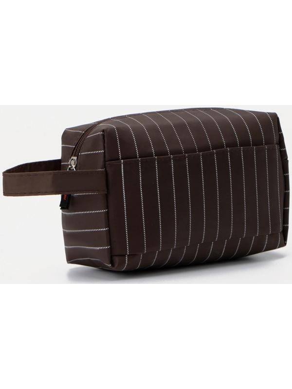 Косметичка на молнии, наружный карман, цвет коричневый