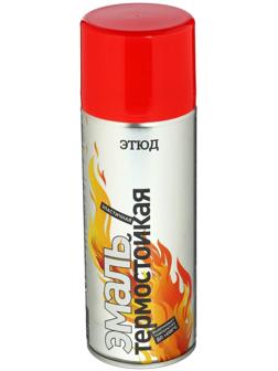 Эмаль ЭТЮД универсальная термостойкая, красная, 400 мл, аэрозоль