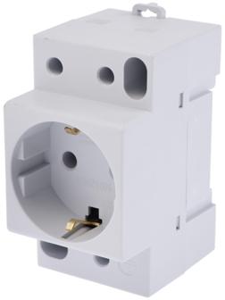 Розетка модульная SE DEKraft, 16 А, 250 В, на DIN-рейку, с з/к, IP20, белая, РМ-102