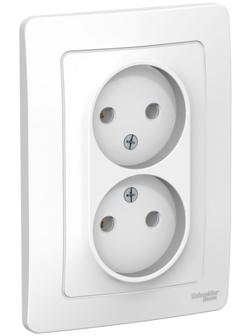 Розетка двойная SE Blanca, 16 А, 250 В, встраиваемая, без з/к, IP20, белая, BLNRS000021