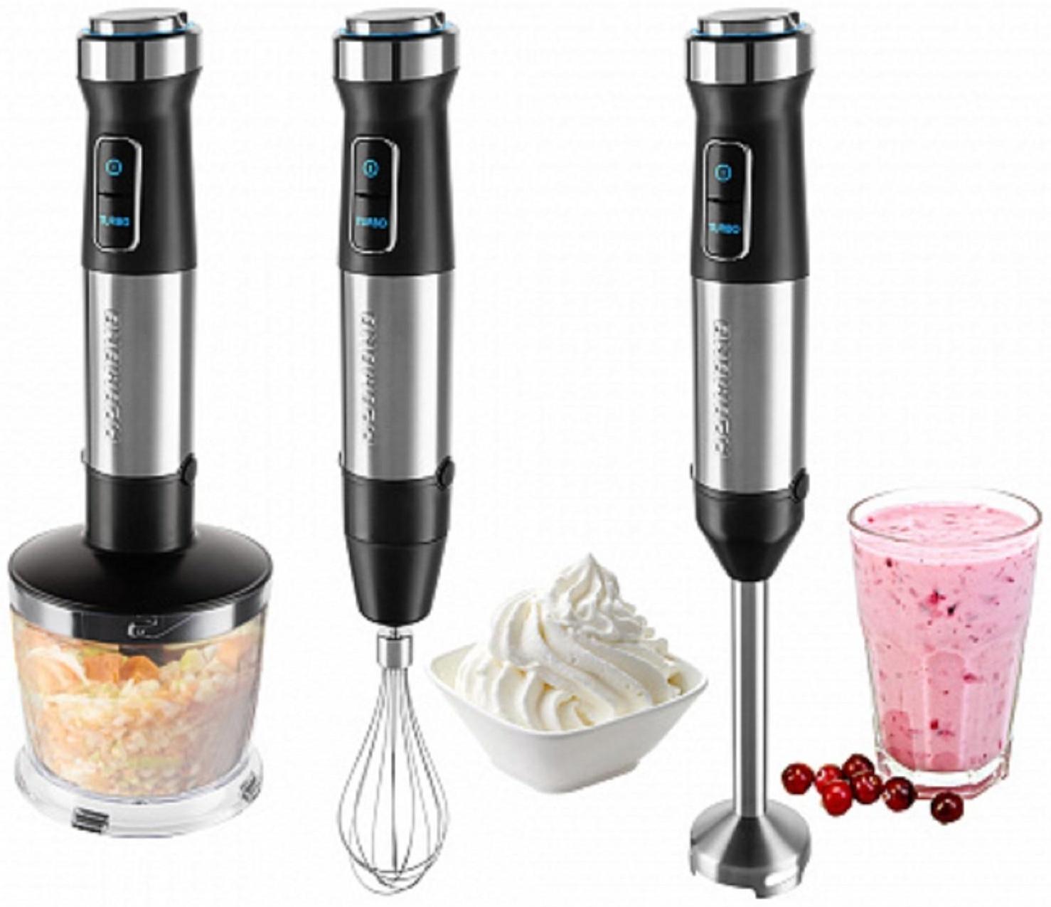 Блендер REDMOND RHB-2983, погружной, 1200 Вт, 0.8/0.5 л, турбо, чёрный