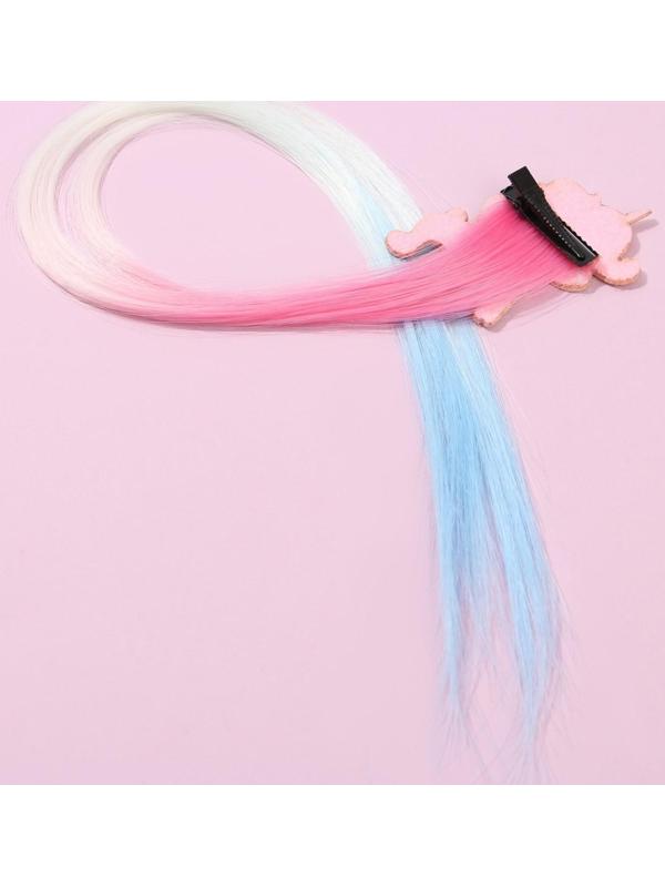 Цветная прядь для волос на заколке 