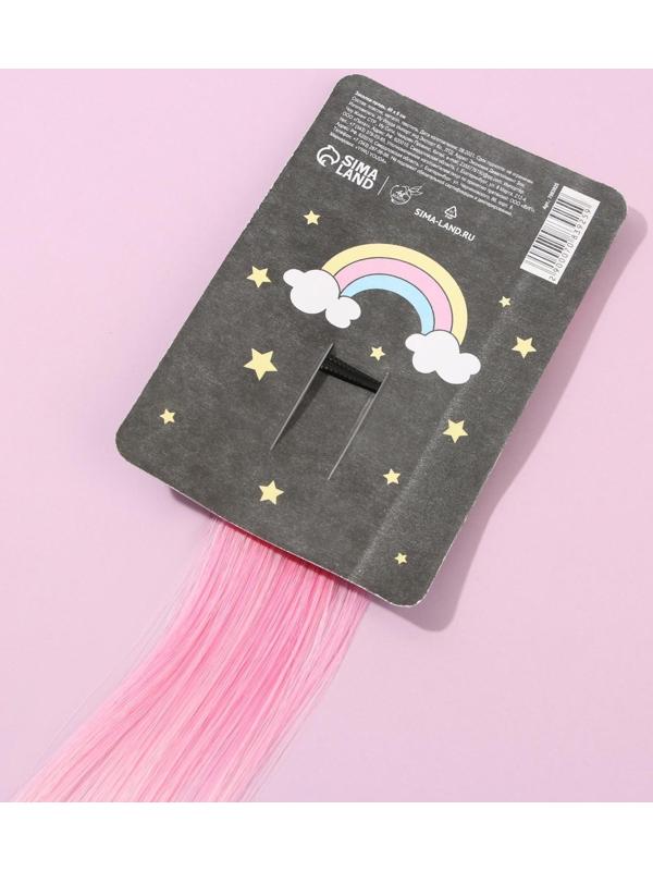 Цветная прядь для волос на заколке 