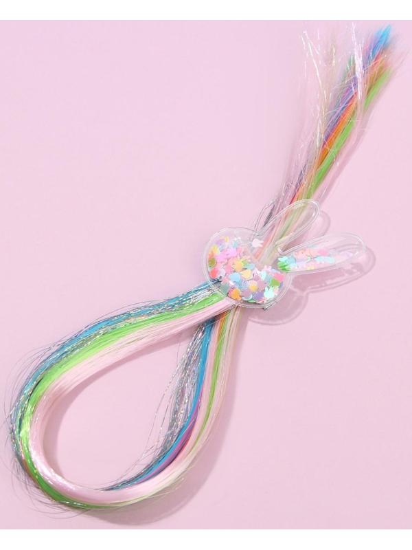 Цветная прядь для волос на заколке 