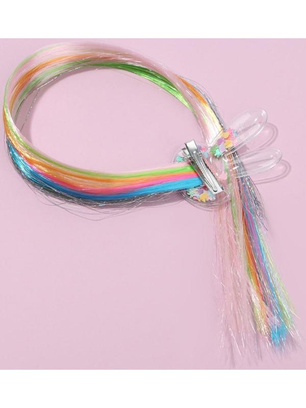 Цветная прядь для волос на заколке 