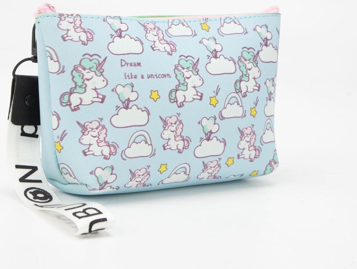 Косметичка на молнии, цвет голубой