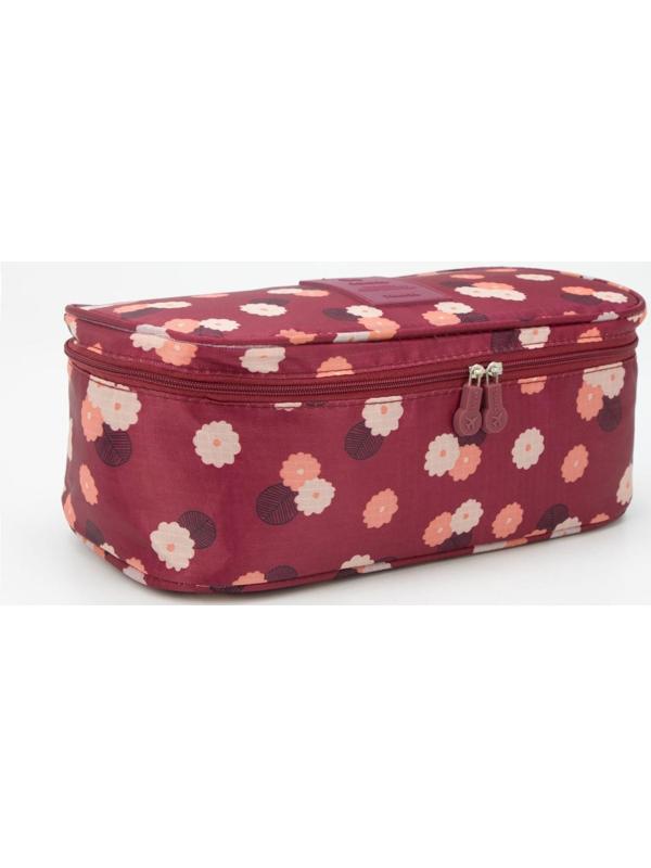 Косметичка на молнии, цвет бордовый
