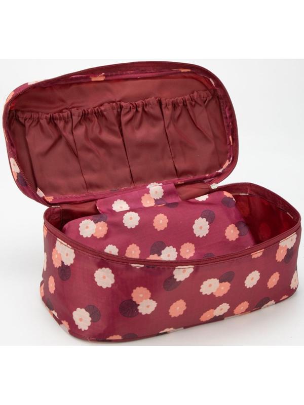 Косметичка на молнии, цвет бордовый