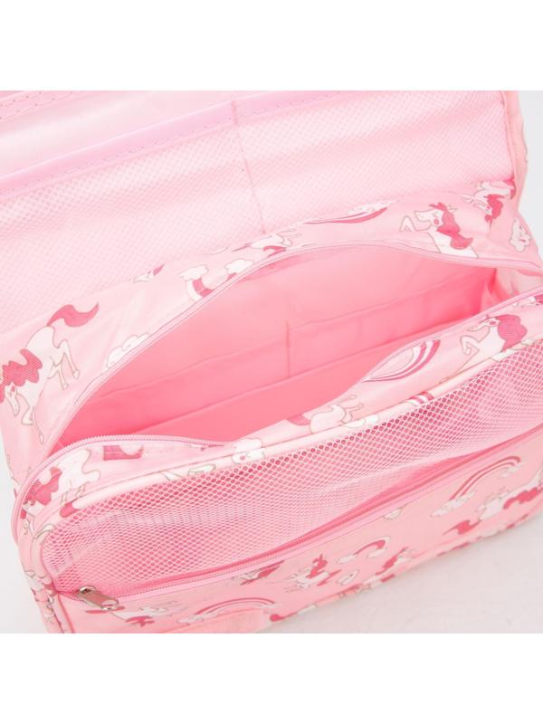 Косметичка-несессер на липучках, с крючком, цвет розовый