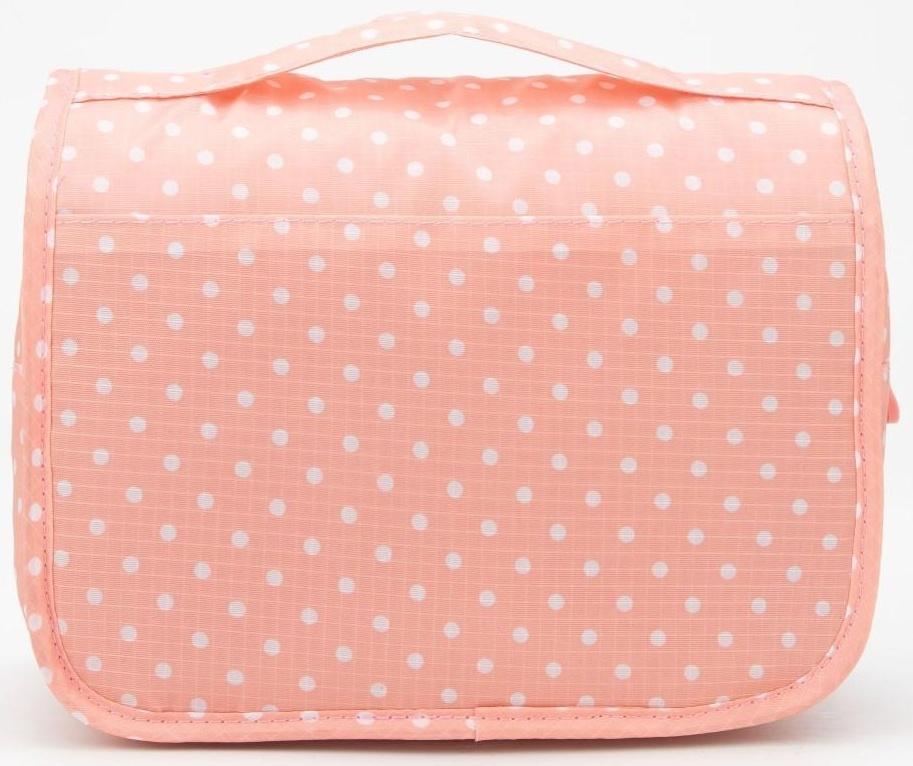 Косметичка-несессер на липучках, с крючком, цвет розовый