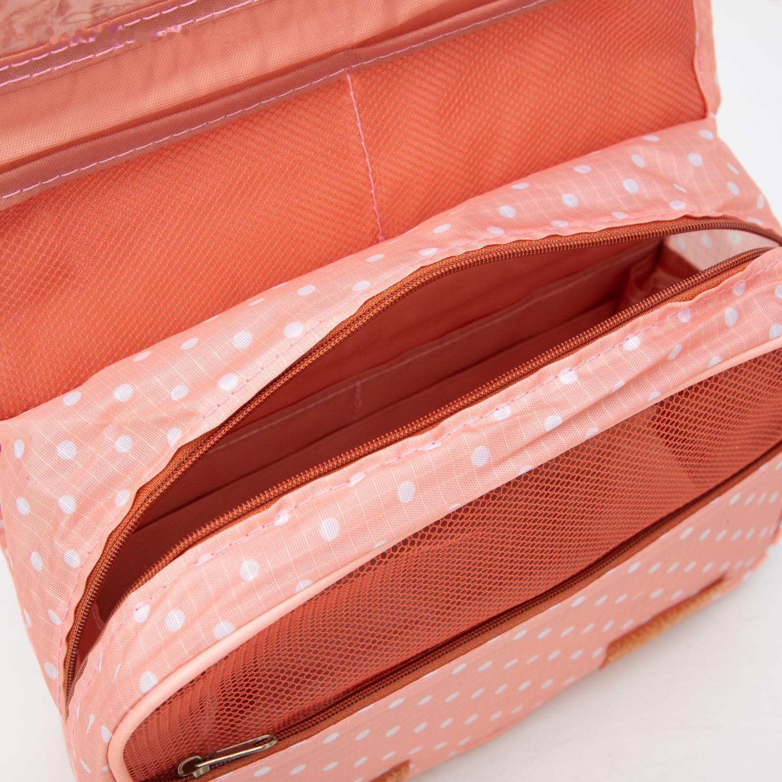 Косметичка-несессер на липучках, с крючком, цвет розовый