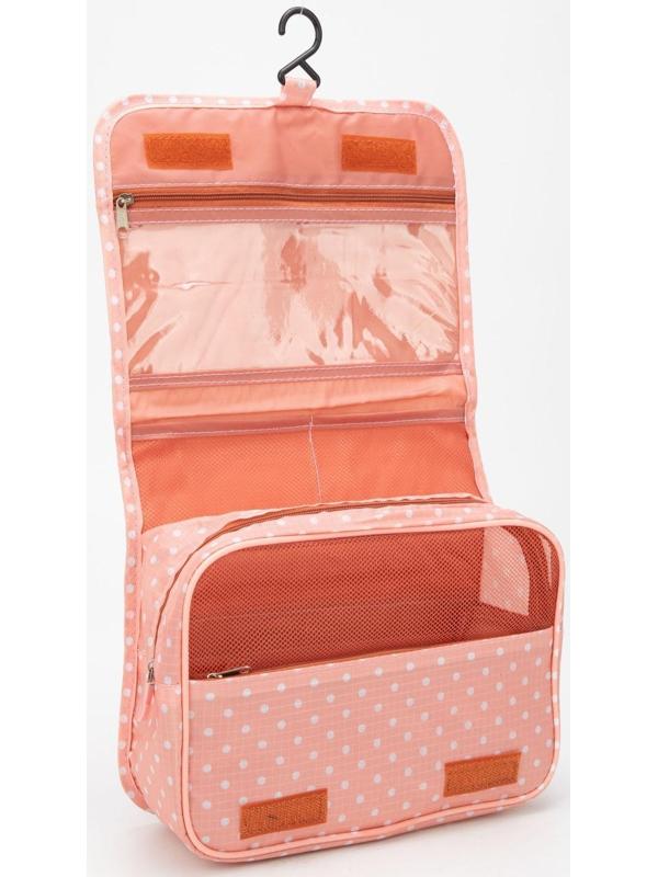 Косметичка-несессер на липучках, с крючком, цвет розовый