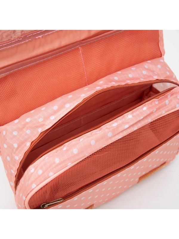 Косметичка-несессер на липучках, с крючком, цвет розовый