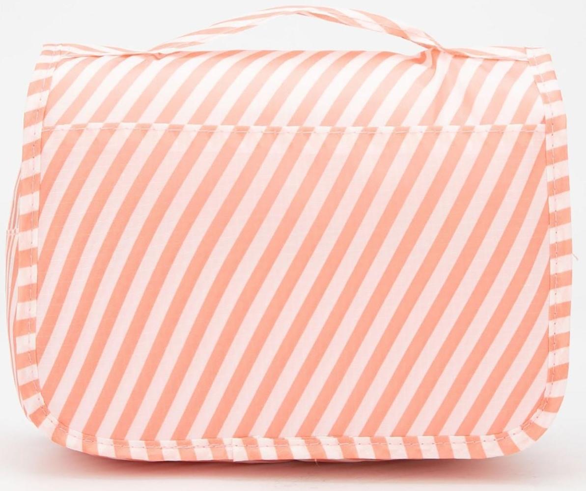 Косметичка-несессер на липучках, с крючком, цвет розовый