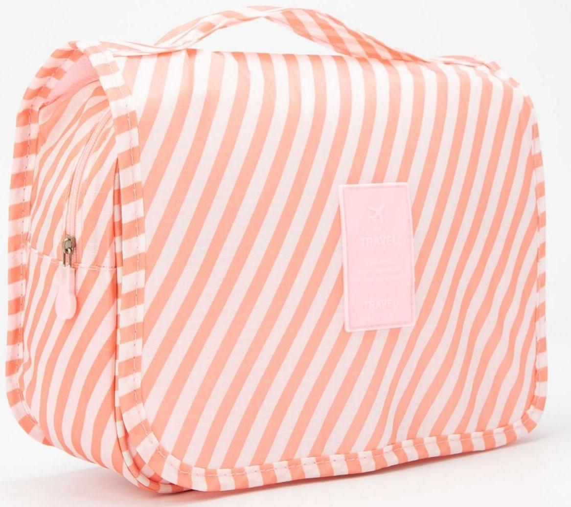 Косметичка-несессер на липучках, с крючком, цвет розовый