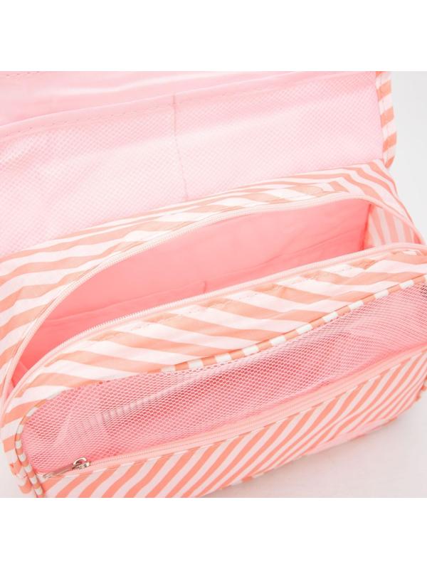 Косметичка-несессер на липучках, с крючком, цвет розовый