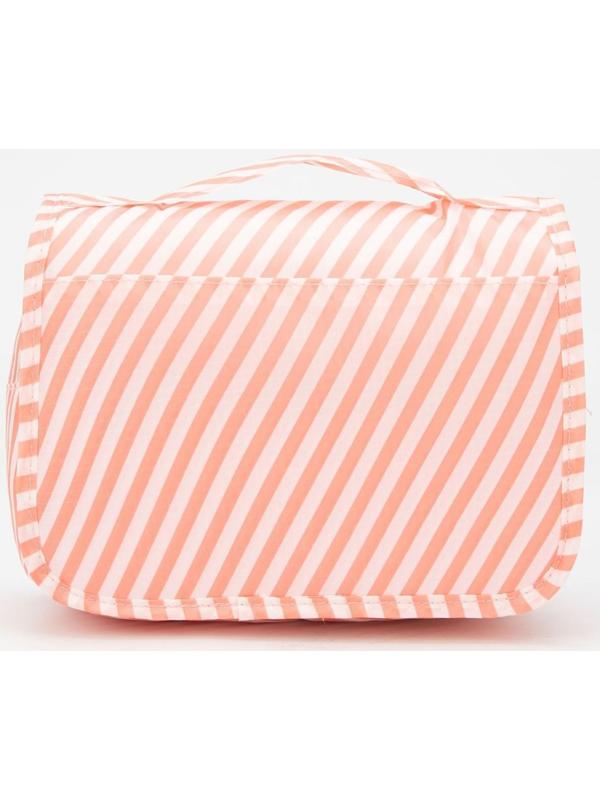 Косметичка-несессер на липучках, с крючком, цвет розовый