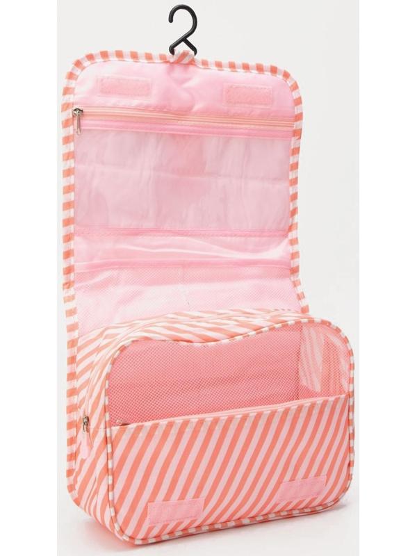Косметичка-несессер на липучках, с крючком, цвет розовый