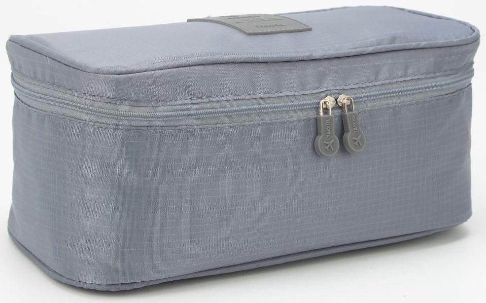 Косметичка на молнии, цвет серый