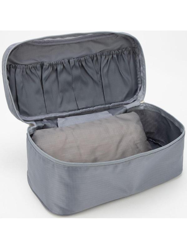 Косметичка на молнии, цвет серый