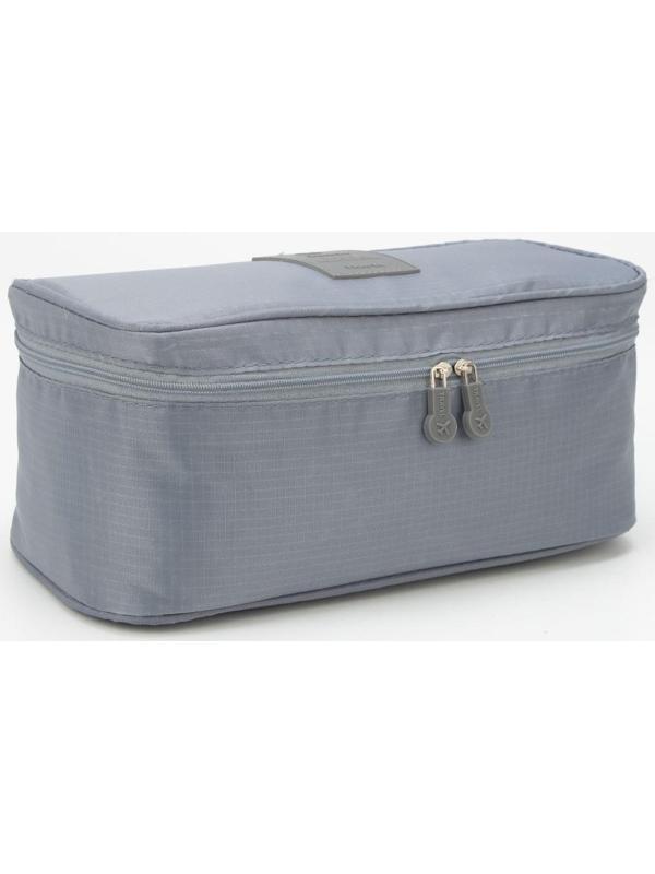 Косметичка на молнии, цвет серый