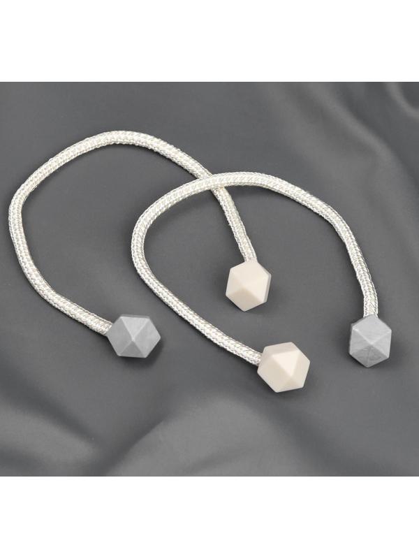 Подхват для штор «Камушки», d = 3 × 46 см, цвет пепельно-бежевый/серый