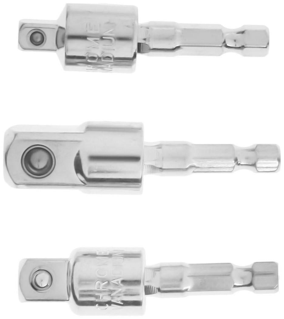 Набор шарнирных адаптеров для шуруповерта ТУНДРА, CrV, 1/4 - 3/8 - 1/2