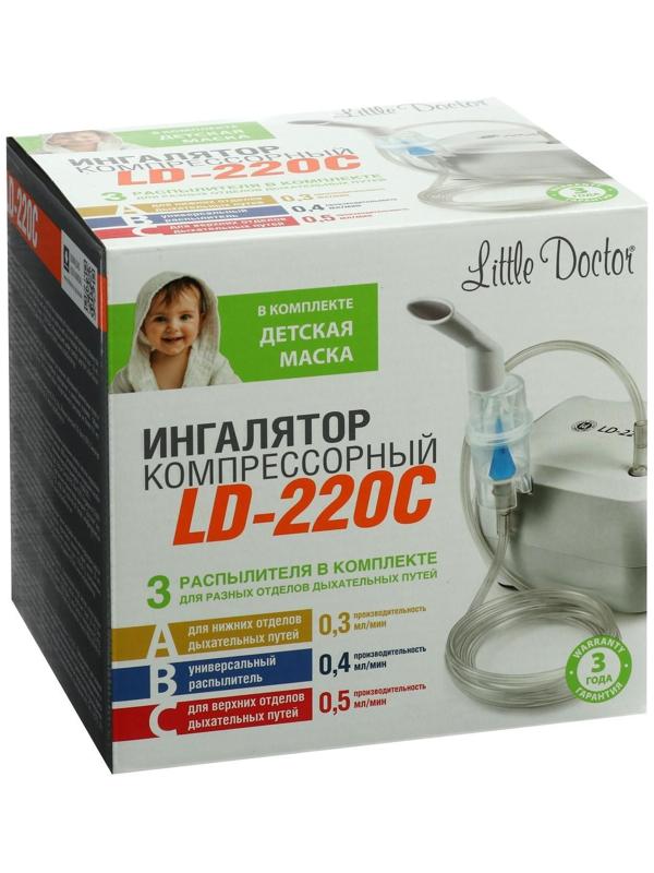 Ингалятор Little Doctor LD-220С, 60 Вт, компрессорный, 3 распылителя, 10 мл, 0.3-0.5 мл/мин