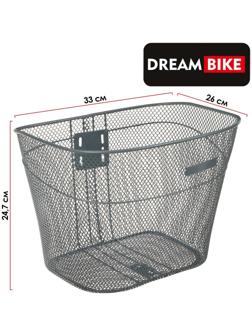 Корзина стальная Dream Bike, без крепления, цвет серый