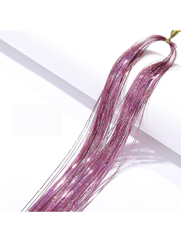 Прядь для волос блестящая розовая 